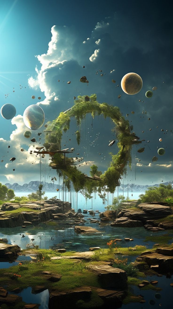 736x1313 3D fantasy mobile wallpaper