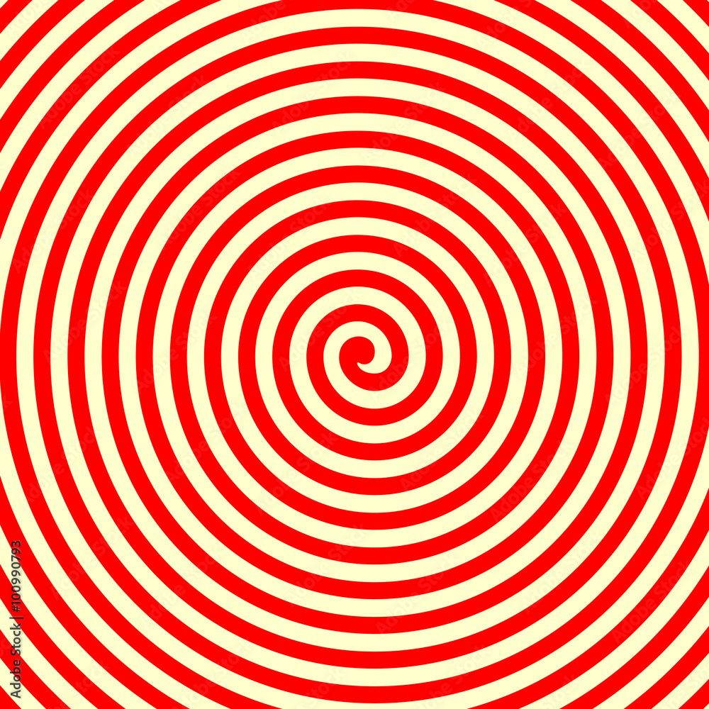 1000x1000 Red white swirl abstract vortex background. Hypnotic spiral wallpaper. Vector illustration Stock Vector