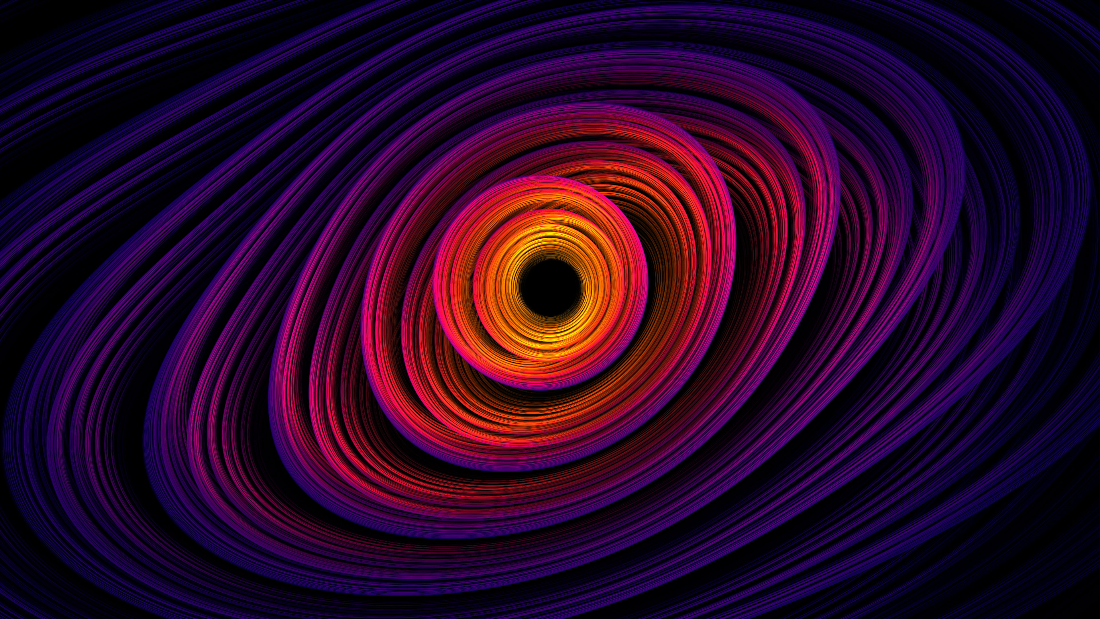 3840x2160 Red and black digital wallpaper, abstract, spiral HD wallpaper