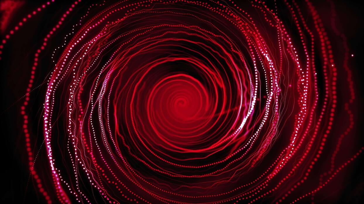 1244x700 Red Tunnel Looped. Red Background Of Circles Fly. Hi Tech, Sci Fi Red Background. Wavy Spiral Rotations Of Red Glowing Lines. Red Cyber Space. Radial Circles Move Slowly. HD, 4K, 60 Fps