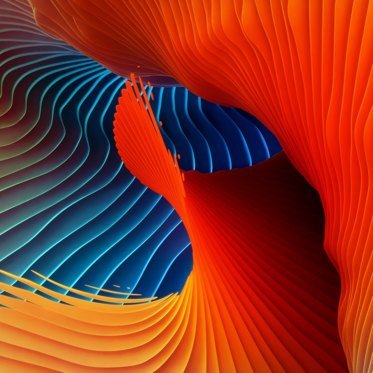 1280x1280 Spectrum Wallpaper 4K, Spiral, Colorful, Symmetric