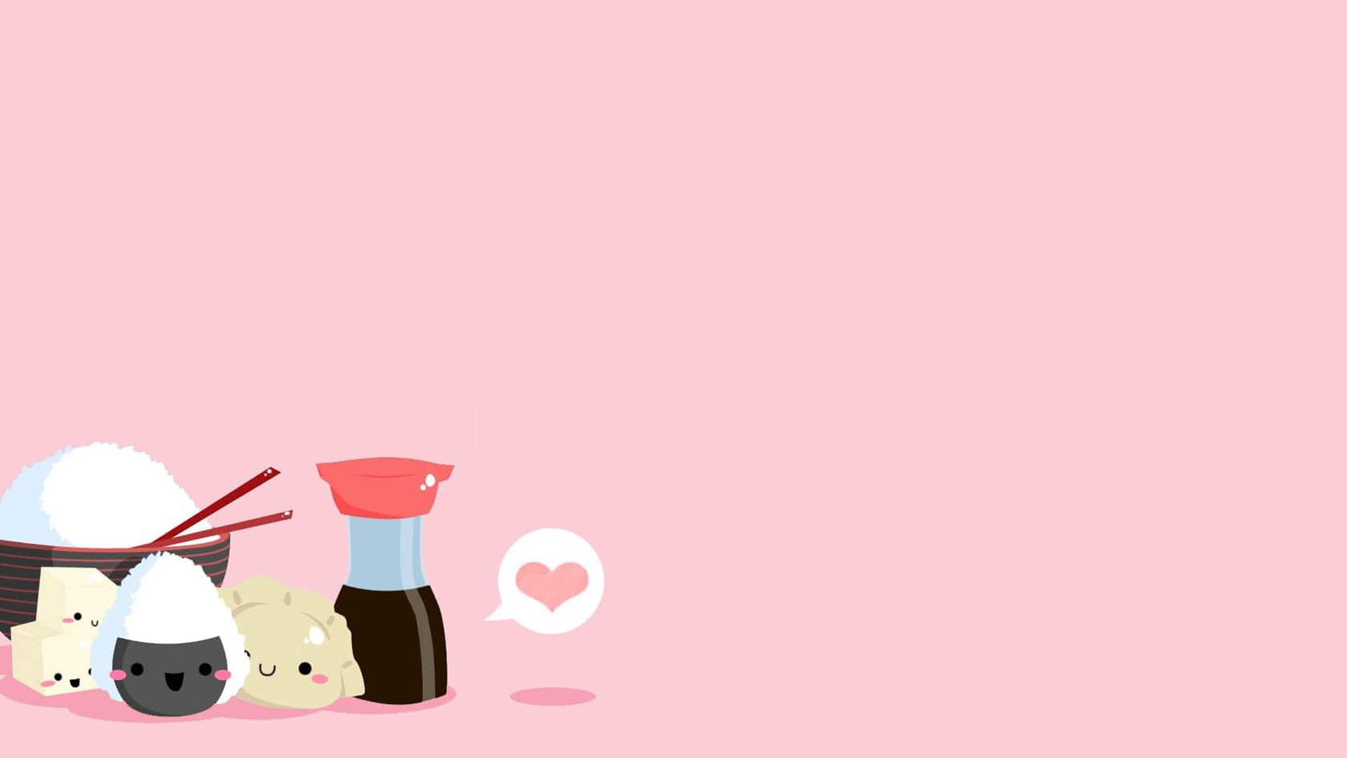 1920x1080 Korean Aesthetic Kawaii In Pink Background HD Kawaii Wallpaper