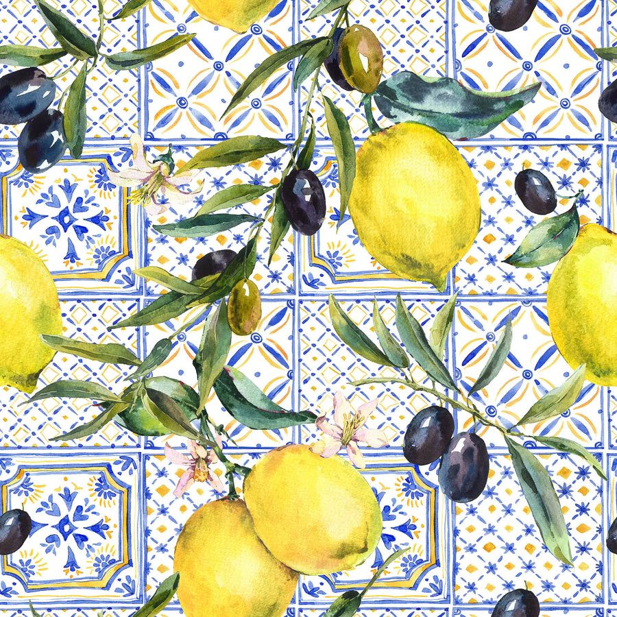900x900 Summer garden in Italy Wallpaper Tile pattern