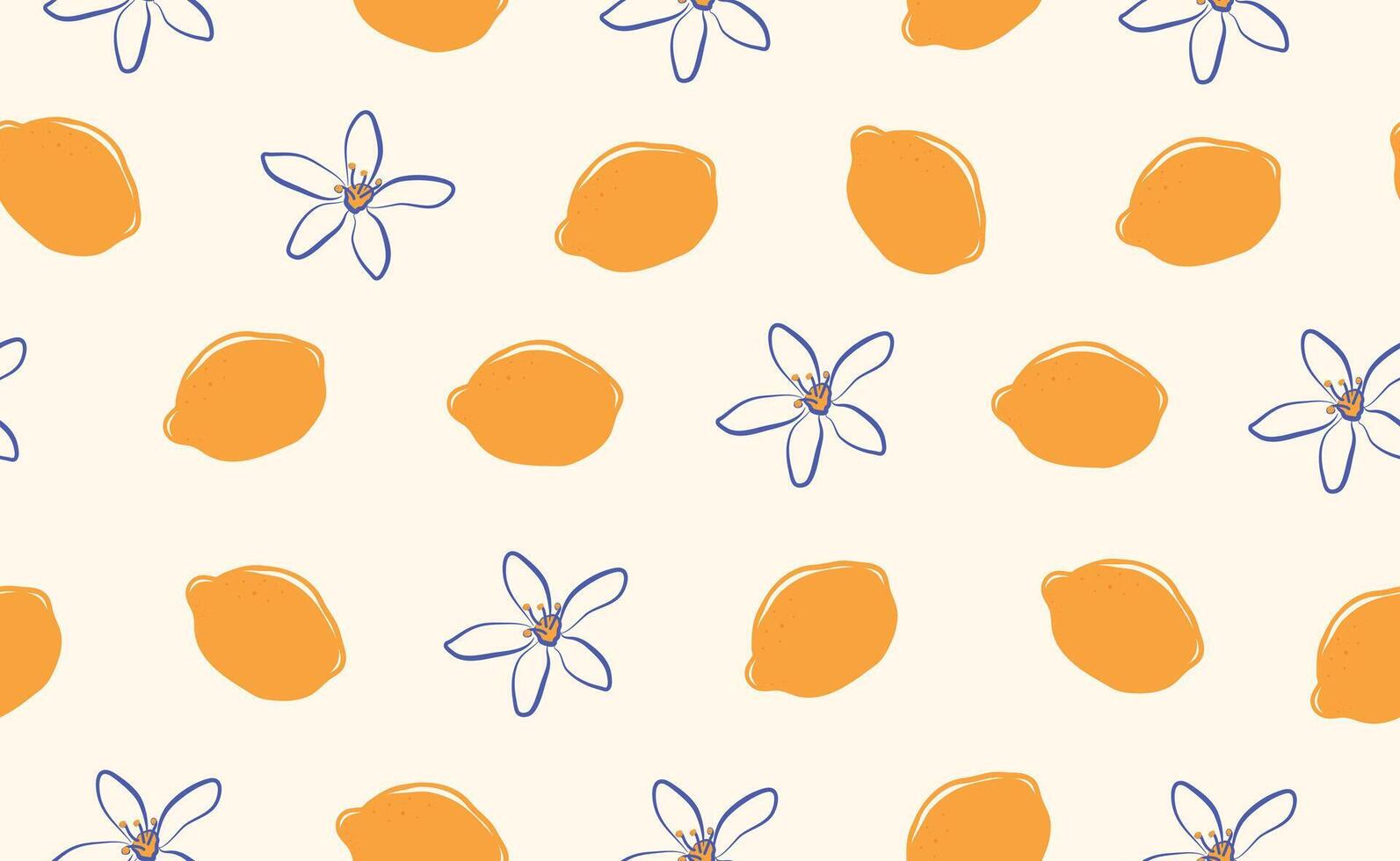 1593x980 Hand drawn italian lemon seamless pattern. Whimsical blue, yellow summer print. Italy citrus floral sketch. Fruit background for wedding, packaging, fabric, wrapping paper. Trendy illustration