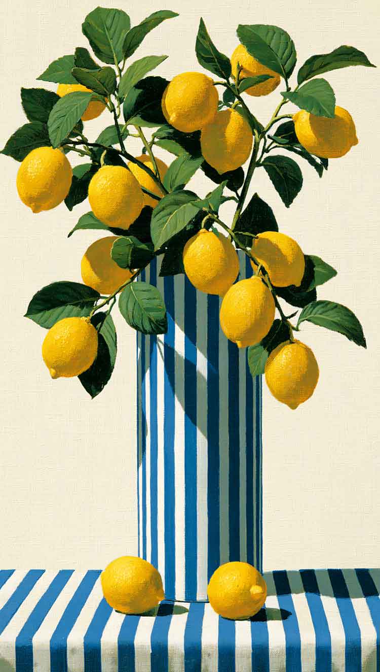 750x1324 Free Blue & Yellow Amalfi Aesthetic Inspired Summer Wallpaper
