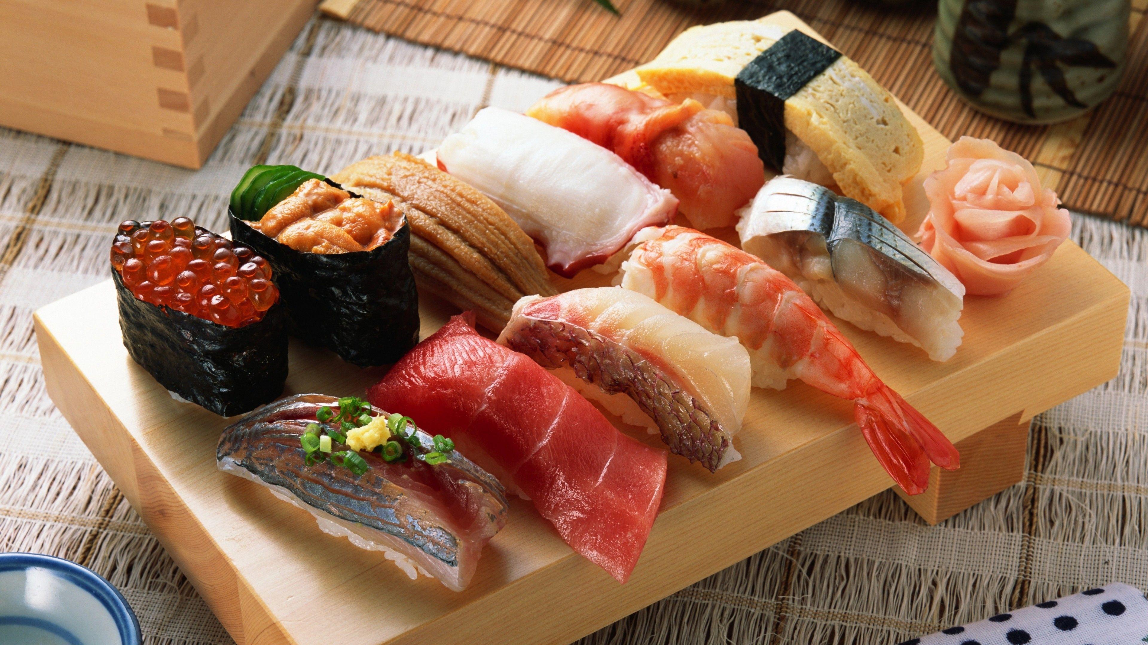 3840x2160 Download 3840x2160 Sushi, Raw Fish, Seafood, Japanese Food Wallpaper for UHD TV