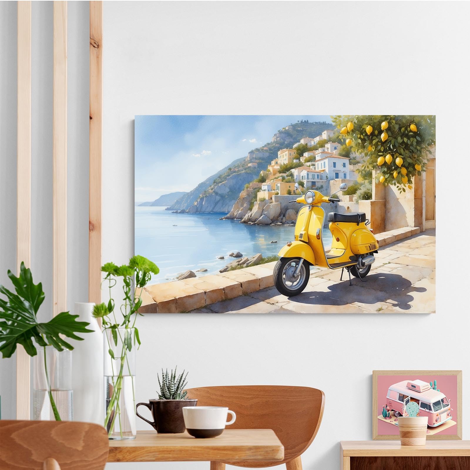 1600x1600 Yellow Lemon Tree Poster Italian Kitchen Prints Canvas Painting Italy Summer Fruit Wall Art Picture Home Room Modern Decoration 16x24in Frameless: Posters & Prints