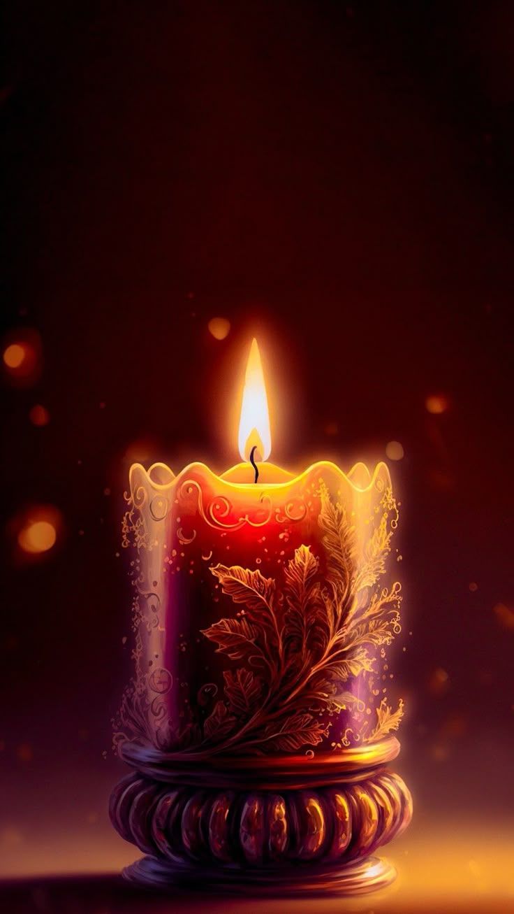 736x1307 Elegant Candle on Wooden Stand. Candle photography dark, Candle light photography, New nature wallpaper