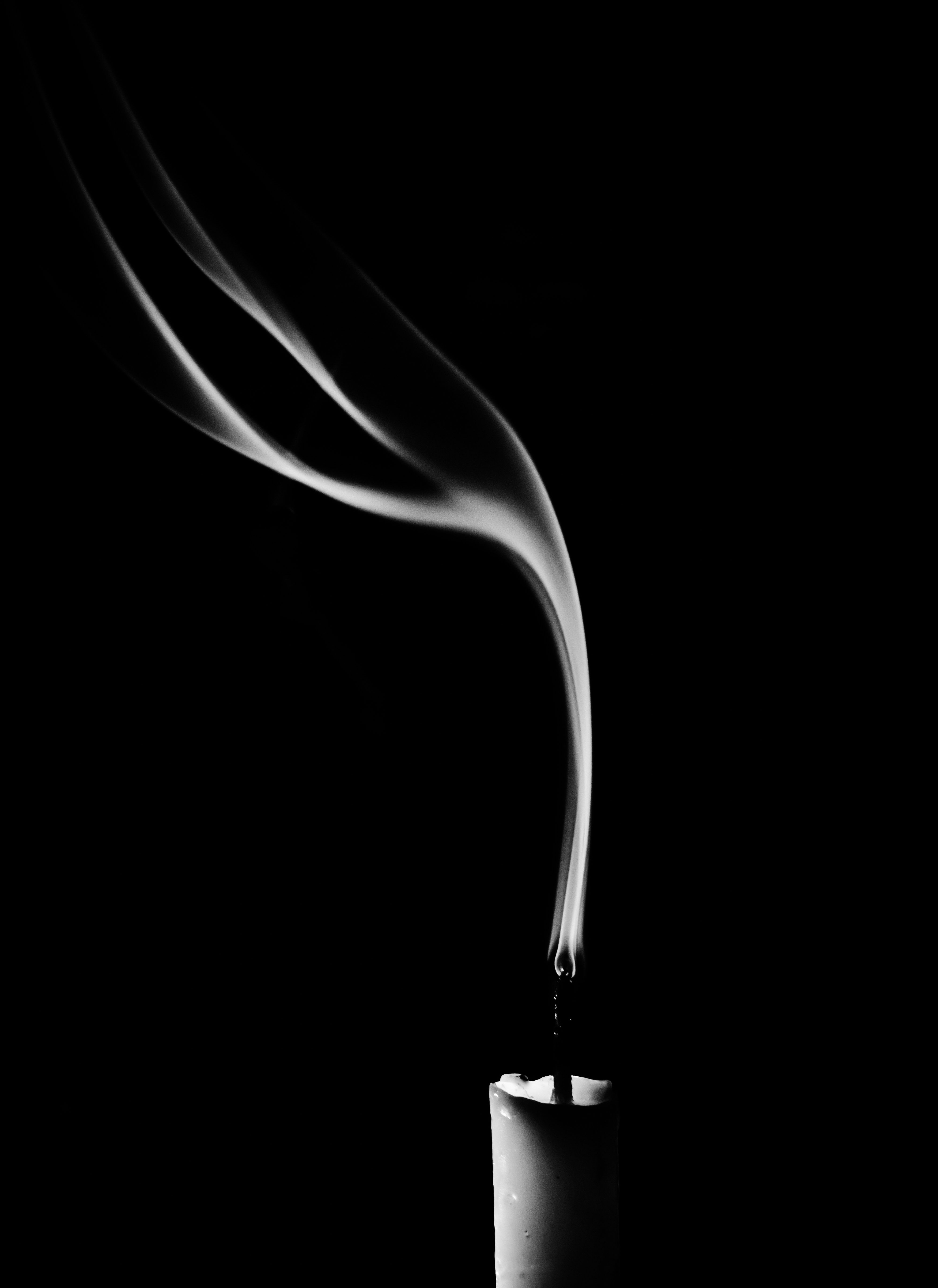 4000x5490 Grayscale Photo of a Blown Out Candle on Plain Black Background · Free