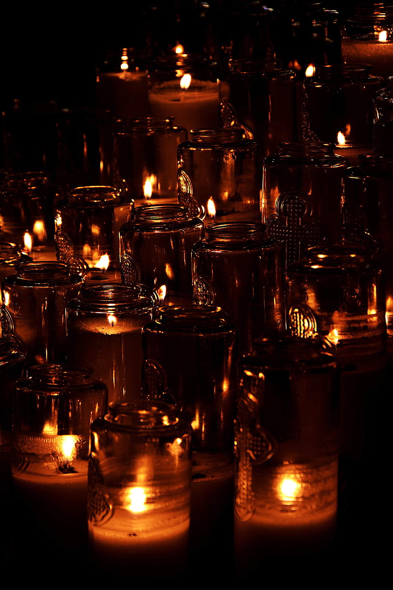 800x1200 Candles, lights, flame, dark, HD phone wallpaper