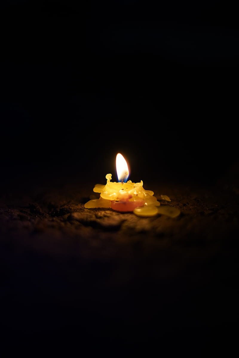 800x1199 Candle, fire, flame, light, dark, HD phone wallpaper