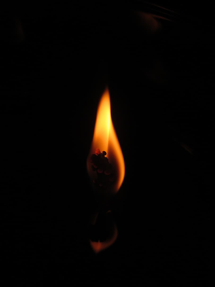 910x1213 HD wallpaper: flame, candle, dark, darkness, light, one, single, black, night