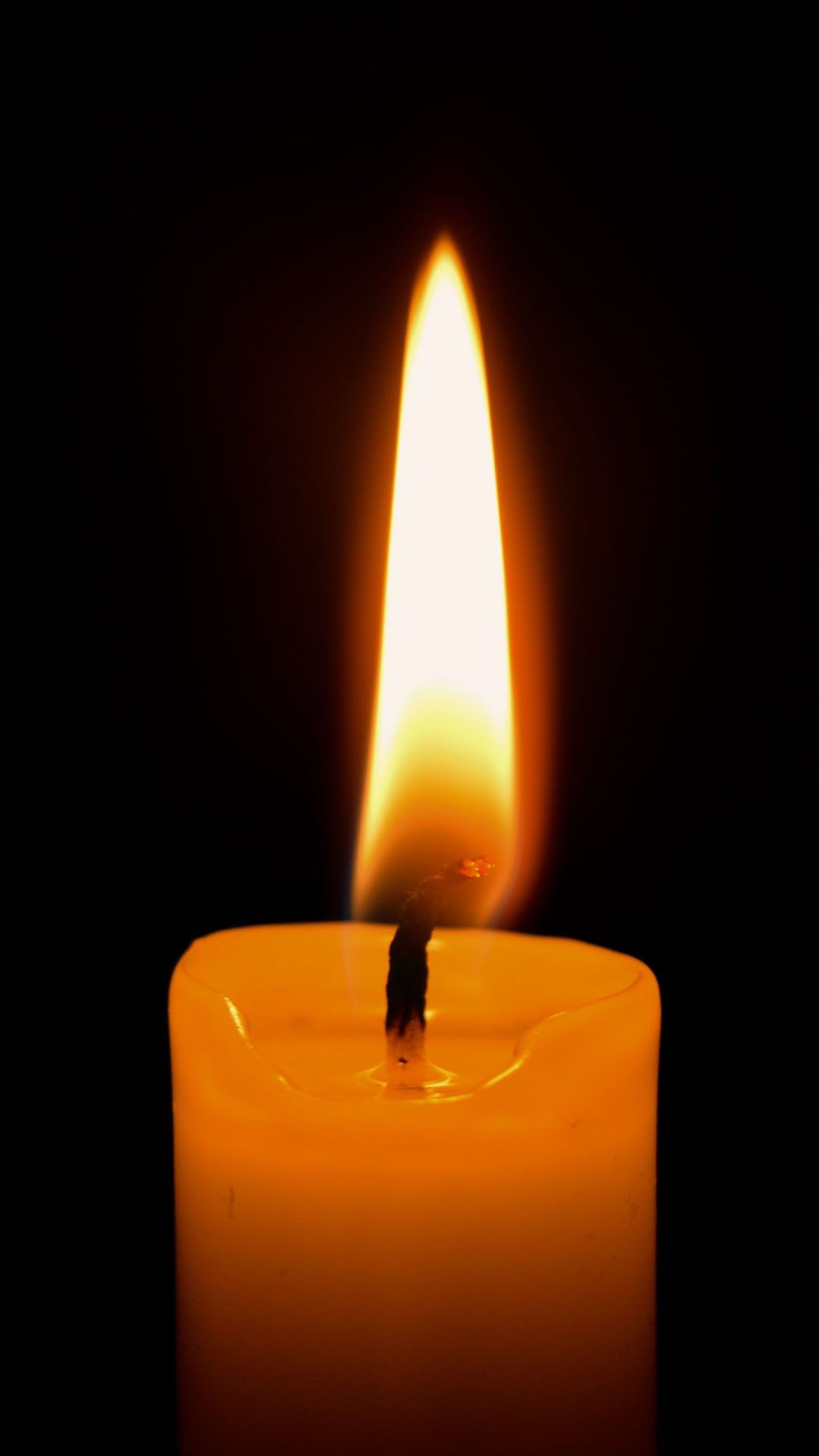 1440x2560 Candle Fire Light Black Background 4K HD Dark Background Wallpaper
