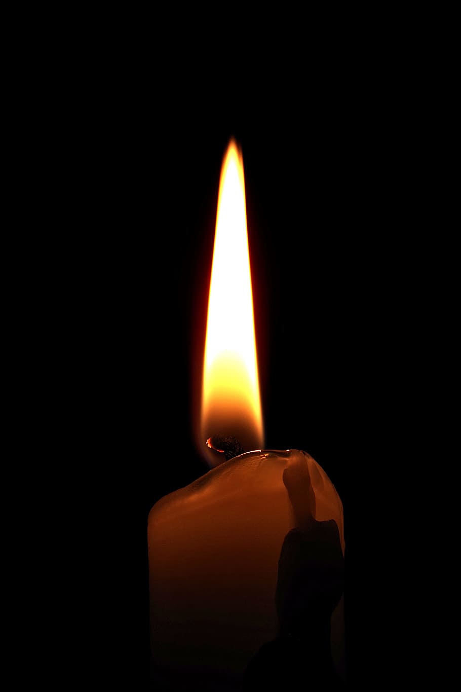 910x1365 HD wallpaper: candle, the flame, memory, light, eternity, fire, glow, wax