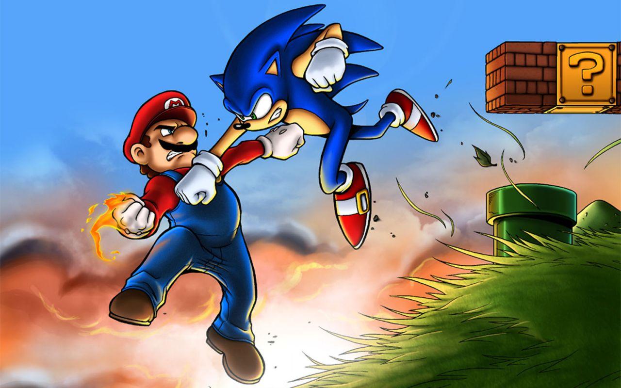 1280x800 Sonic and Mario Wallpaper