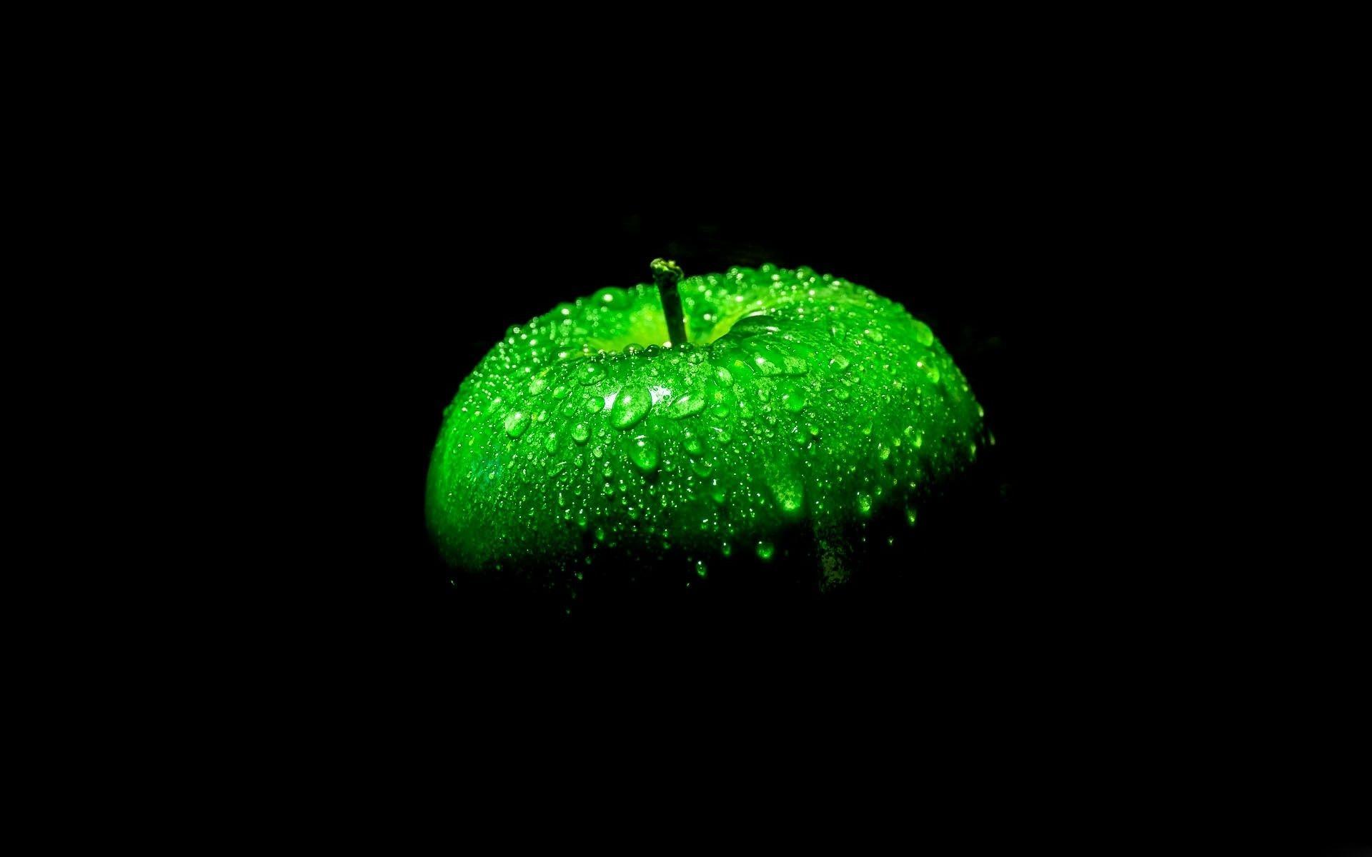 1920x1200 Green apple, black background wallpaper, Green HD wallpaper, Apple