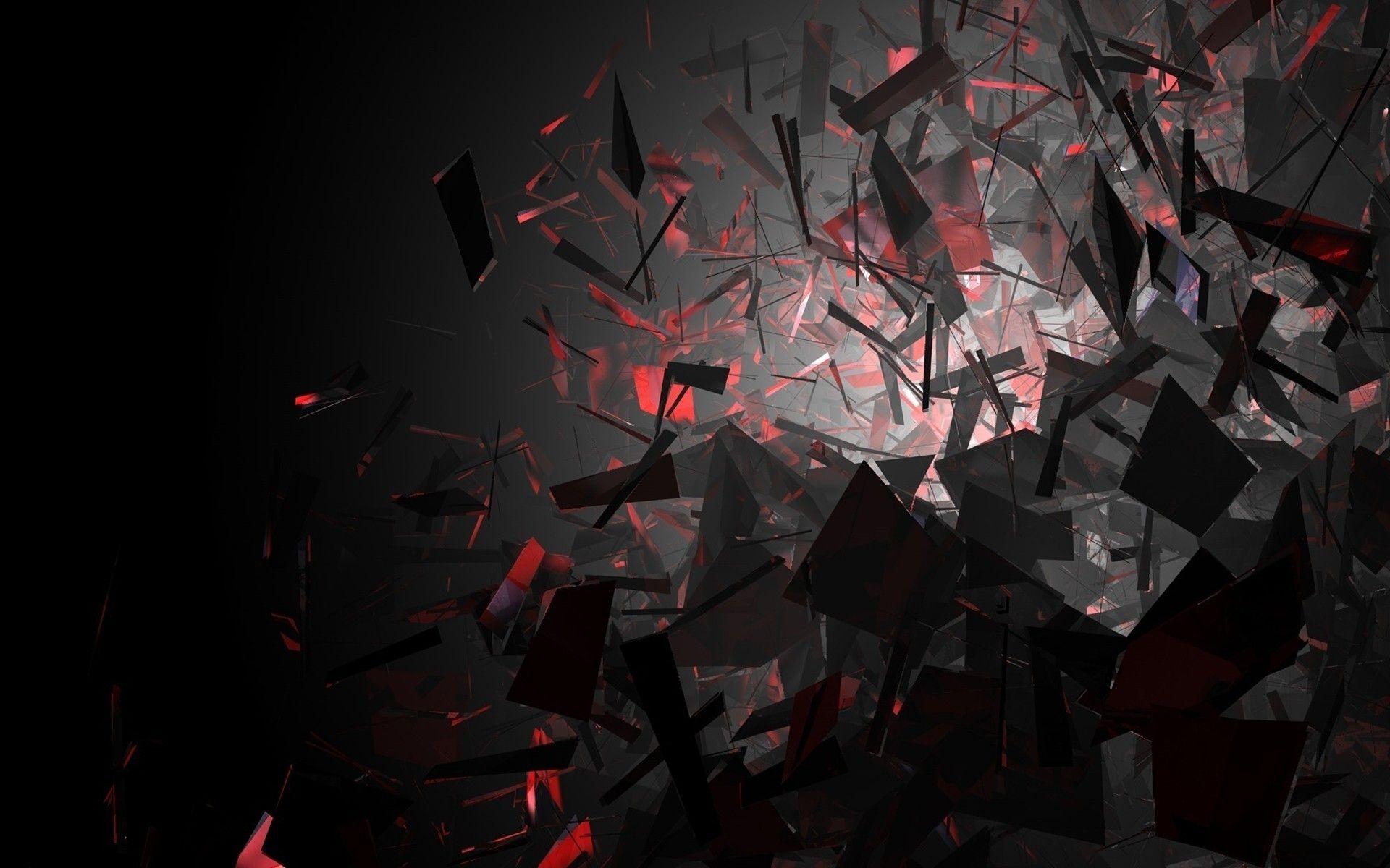 1920x1200 Abstract black and red shapes wallpaper. PC
