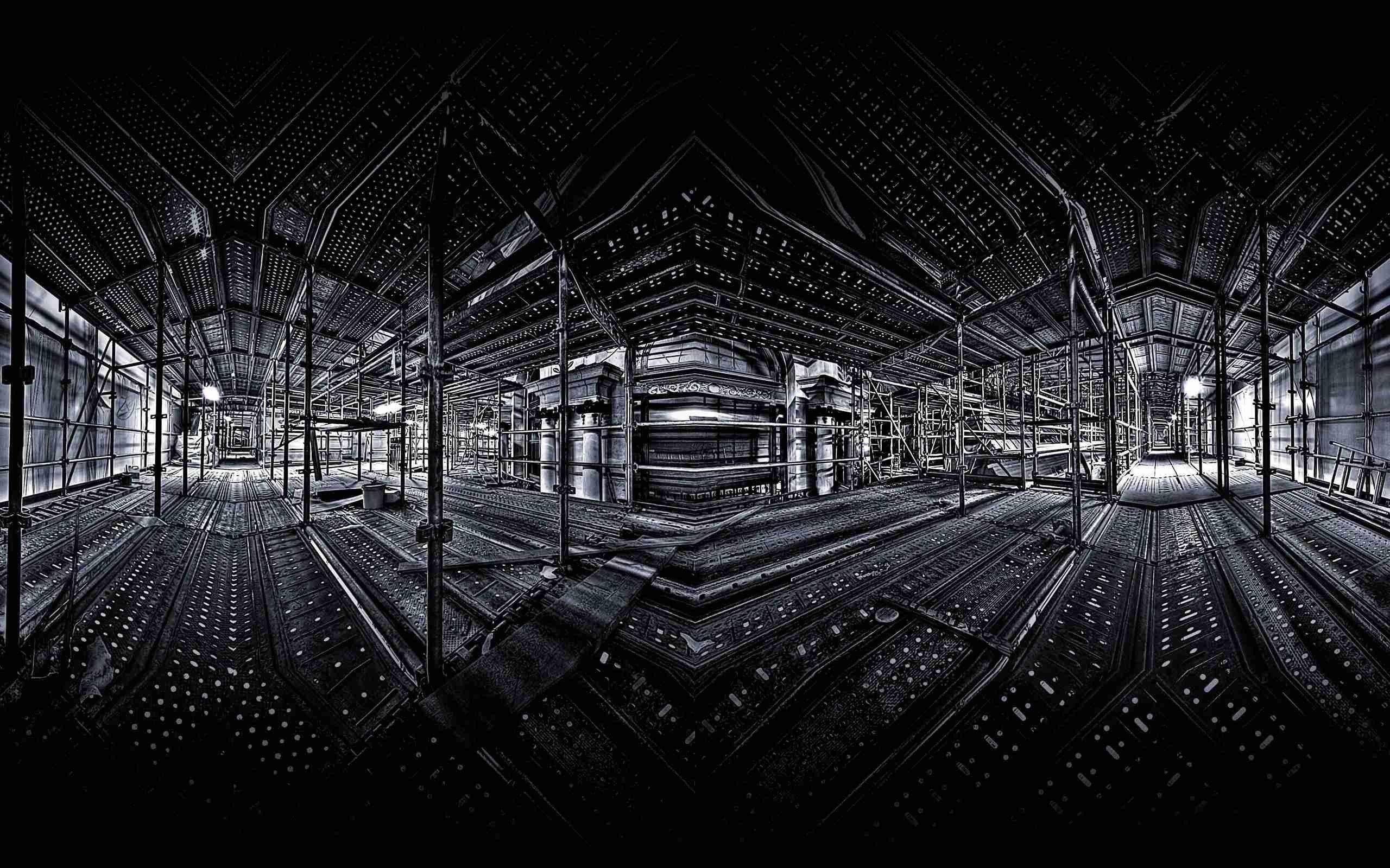 2560x1600 light, Interior, Digital, Art, Monochrome, Scaffolding, Support Wallpaper HD / Desktop and Mobile Background