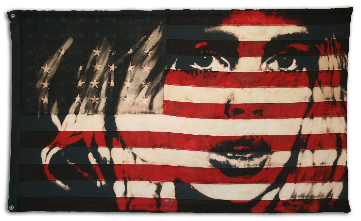1417x870 Double Vector Waving Vintage American Flag Textured Waving Vintage