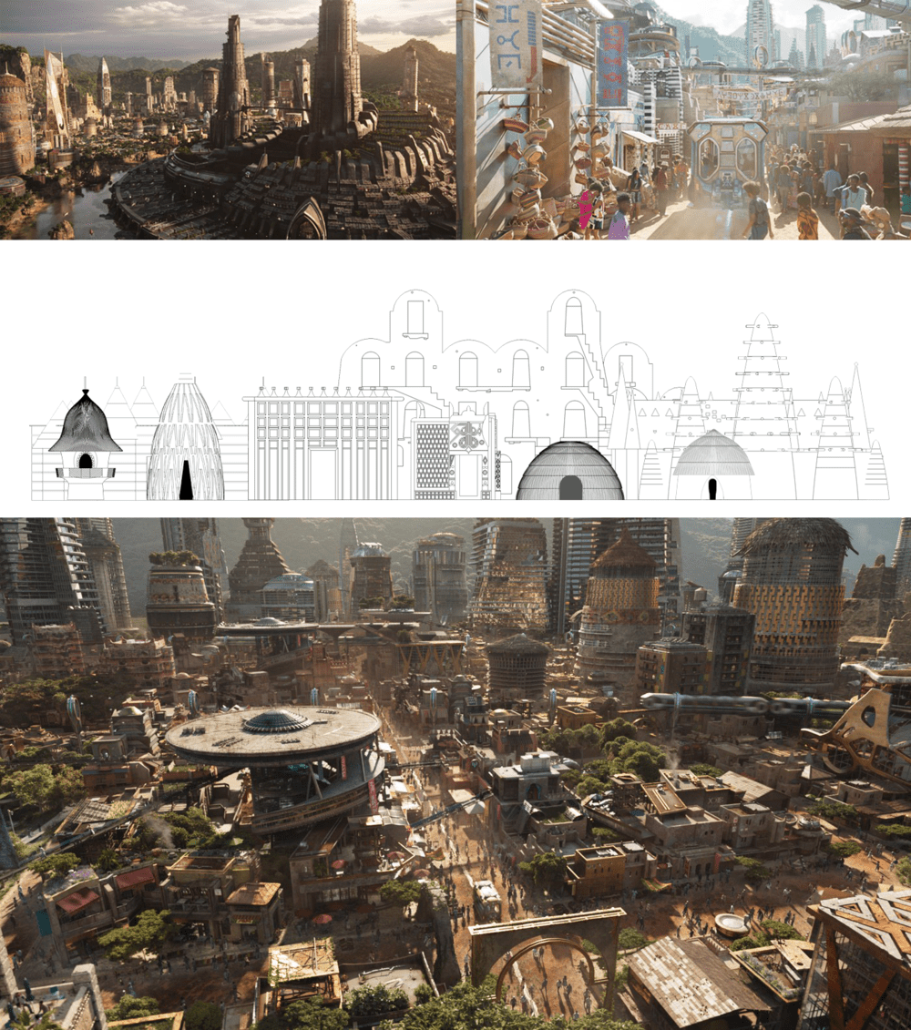1000x1131 Architectural Inspirations Behind Wakanda [misc]. City artwork, Architecture, Architecture drawings