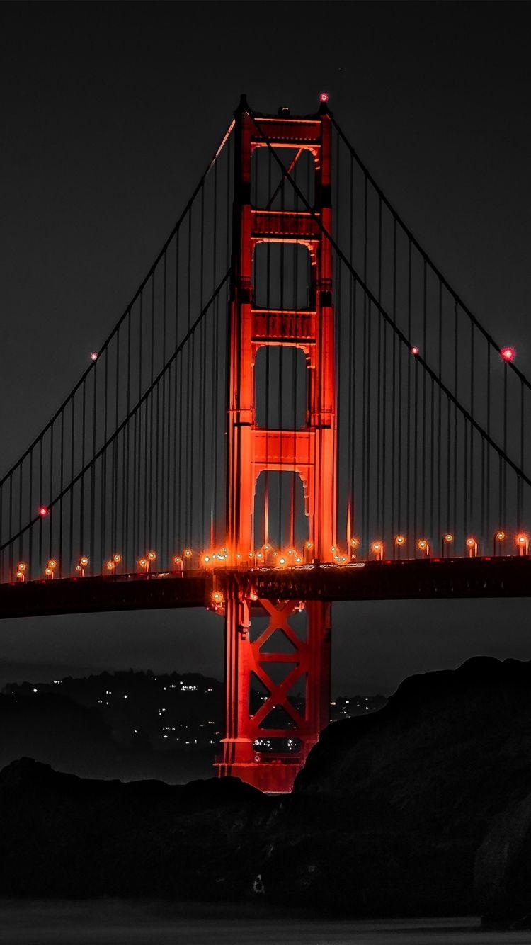 750x1334 Download 750x1334 wallpaper golden gate bridge, san francisco, architecture, night, iphone iphone 750x1334 HD image, background, 5384
