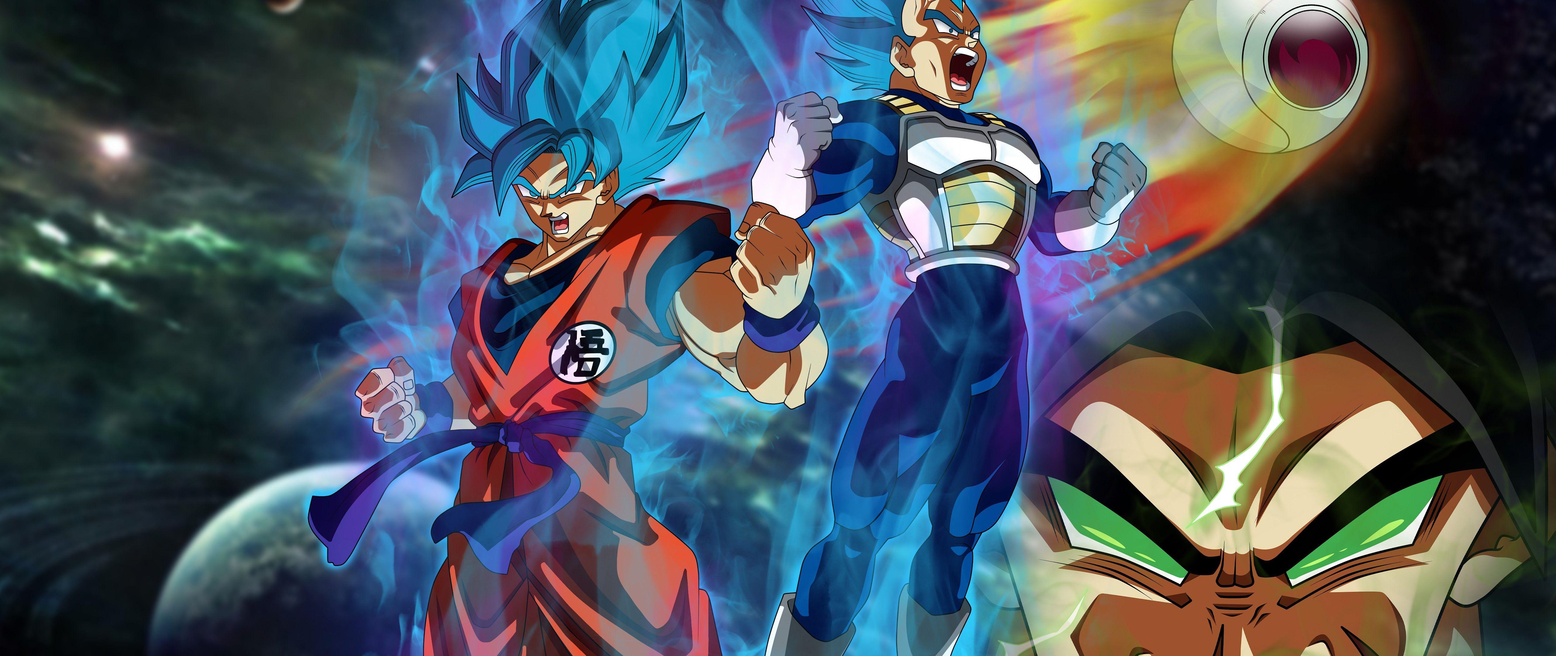 5120x2160 Dragon Ball Super: Broly Goku Vegeta Broly 8K Wallpaper