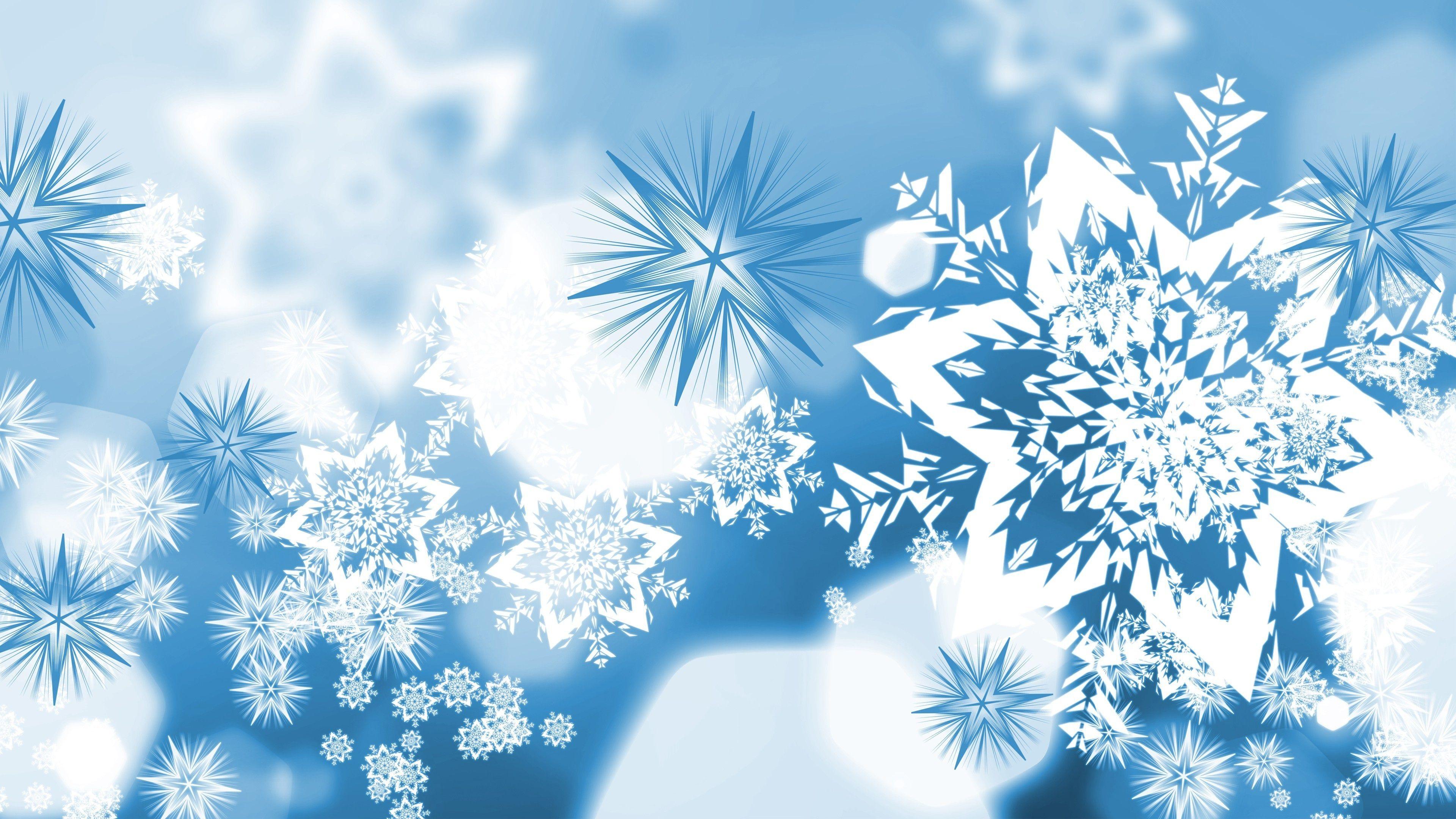 3840x2160 Whimsical Snow Flakes Desktop Wallpaper .