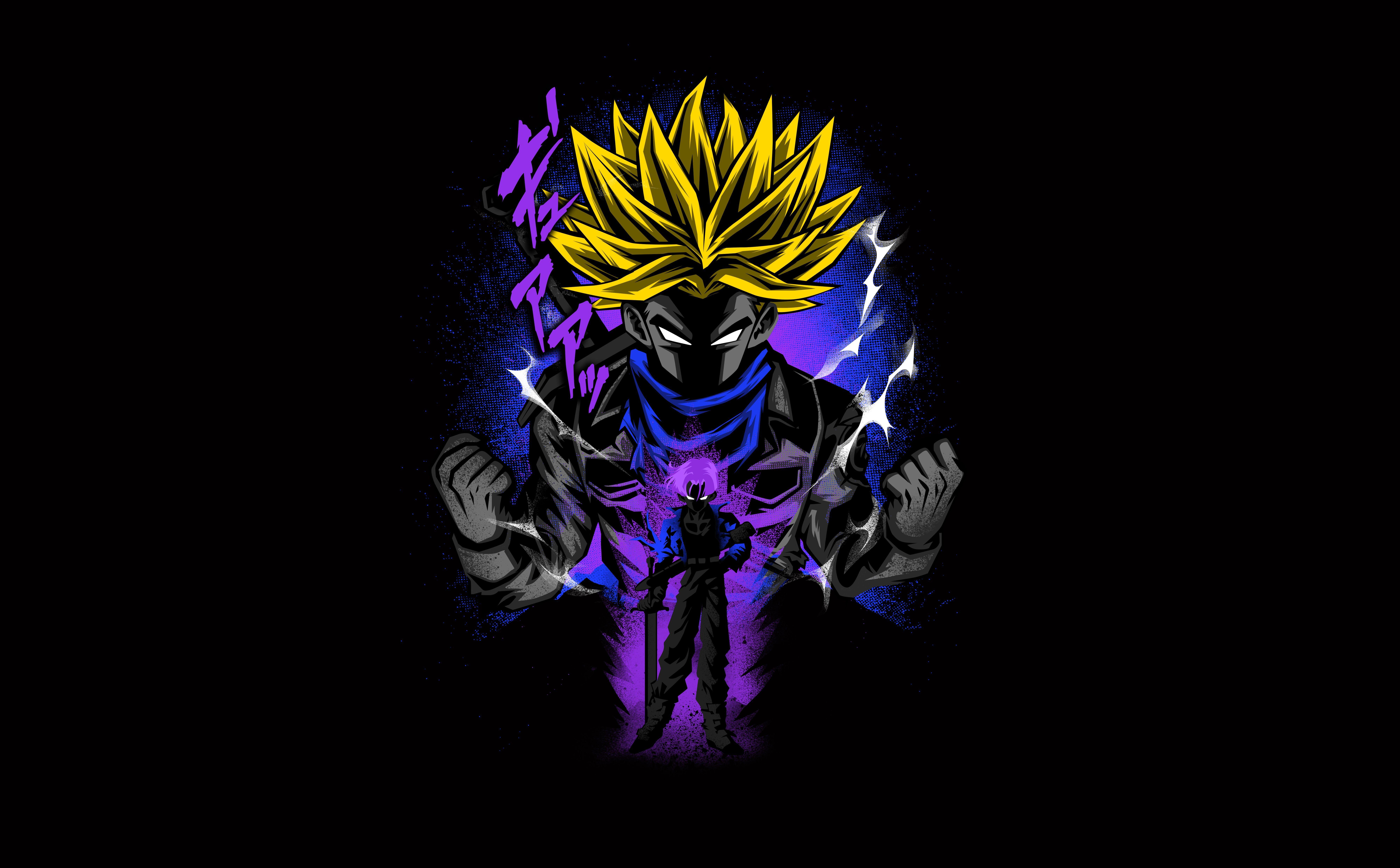 8000x4961 Son Goku 4K Wallpaper, Dragon Ball Z, Anime series, Black background, AMOLED, 5K, 8K, Graphics CGI