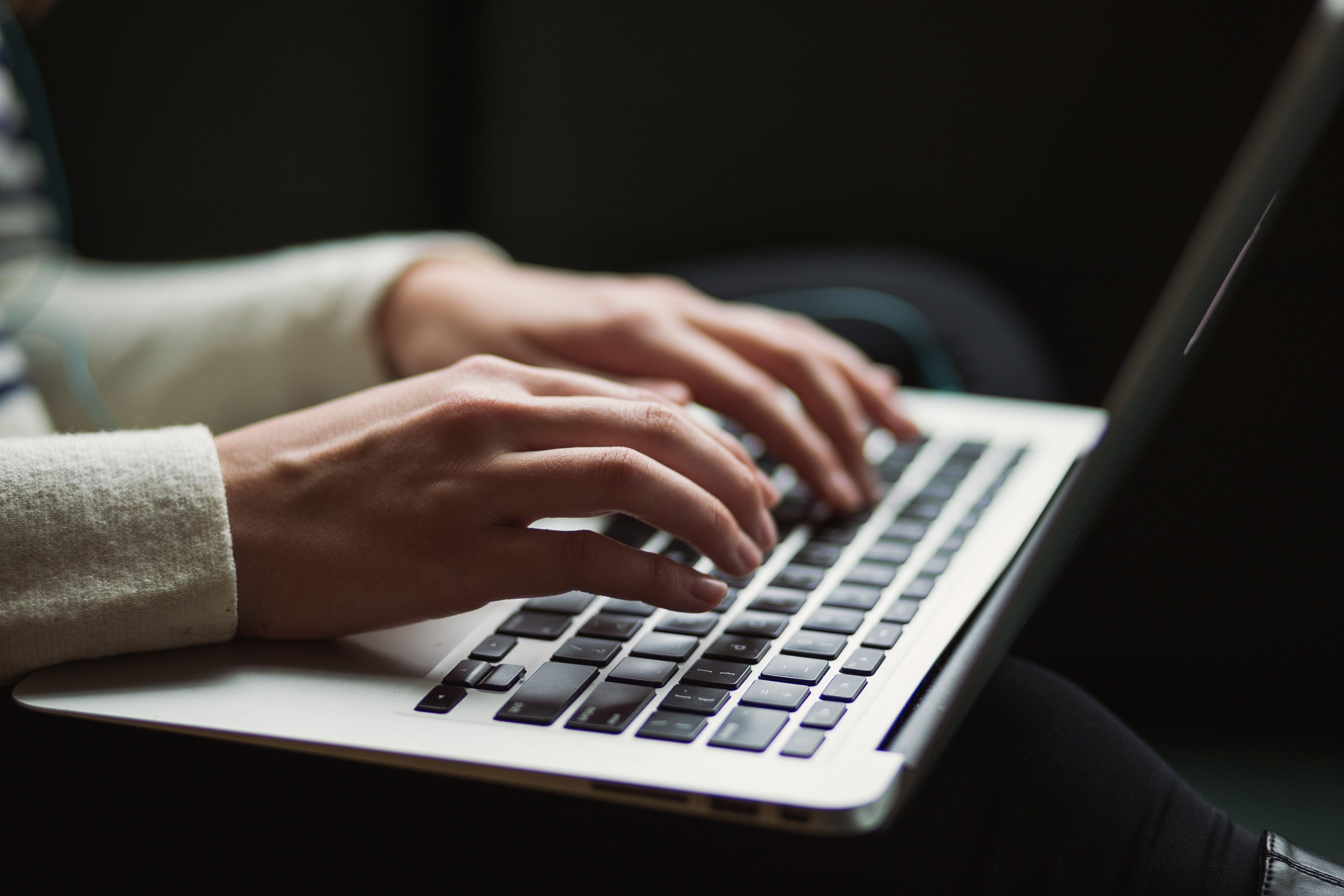 5472x3648 Laptop Typing On Keyboard HD wallpaper