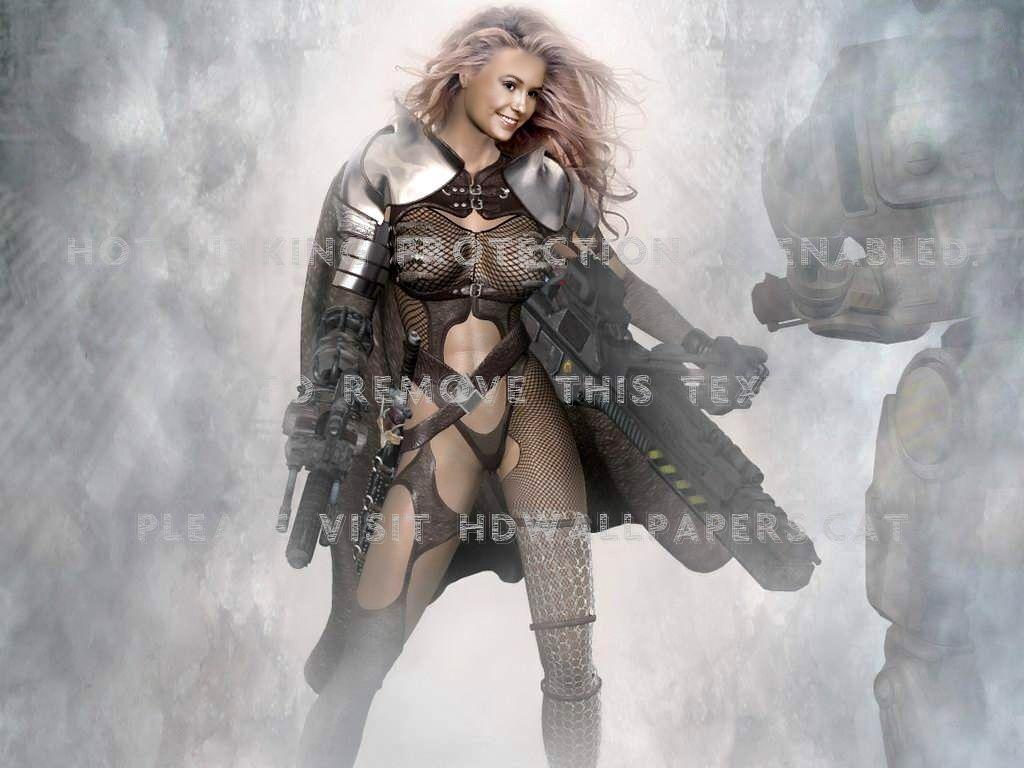 1024x768 future warrior woman science fiction robot