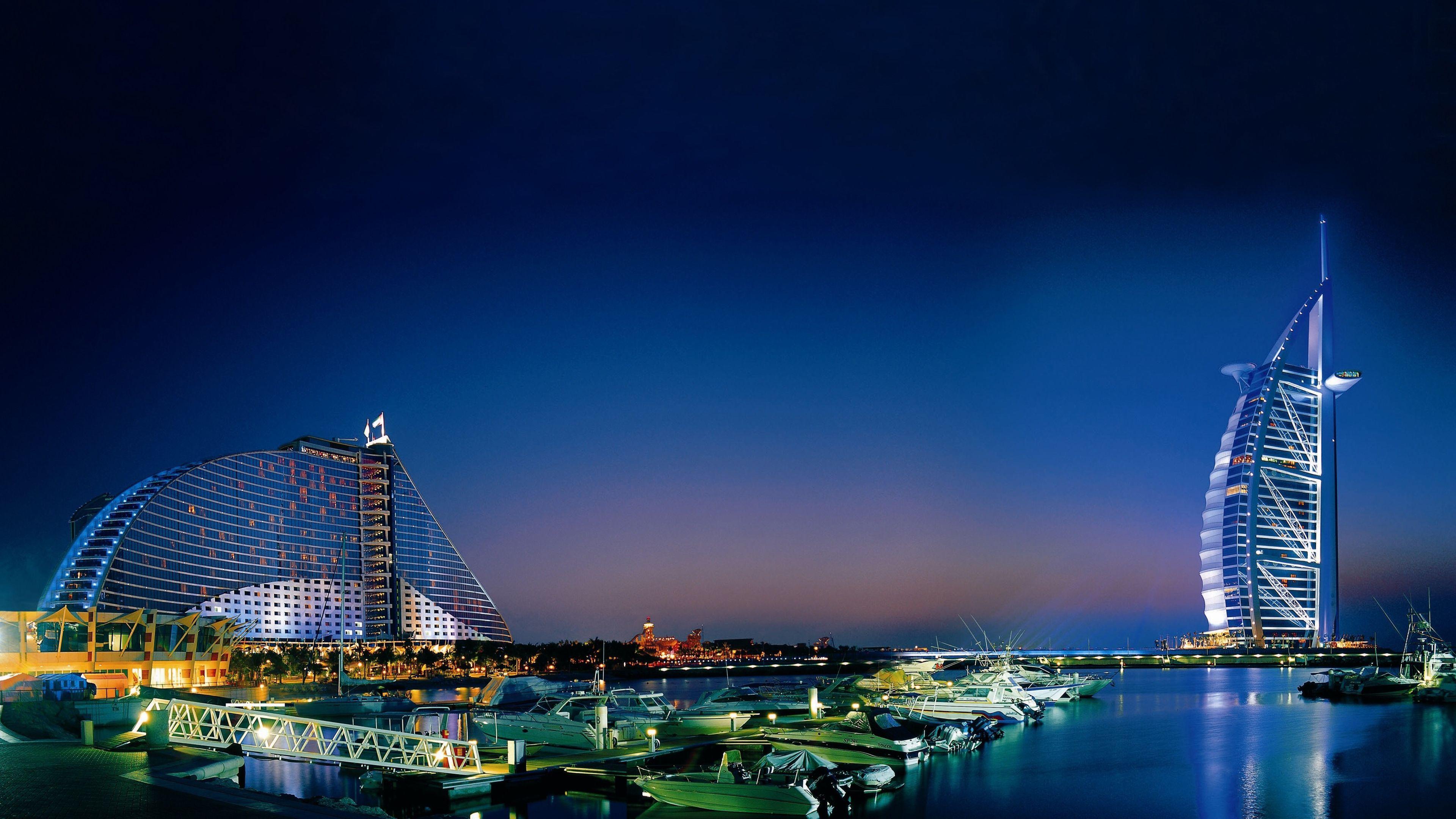 3840x2160 Dubai Night Cityscape 4K Wallpaper