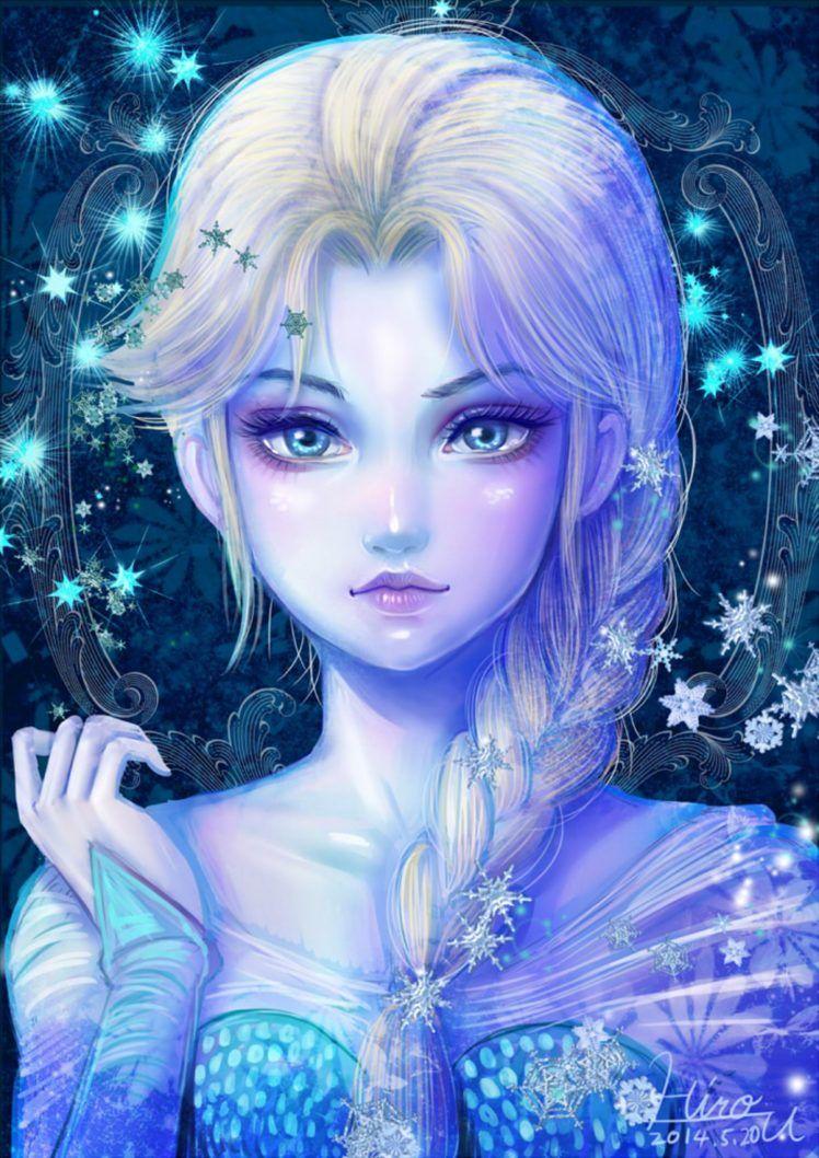 748x1058 frozen, Disney, Elsa, Frozen, Long, Hair, Cartoon, Blue, Eyes, Snowflake Wallpaper HD / Desktop and Mobile Background