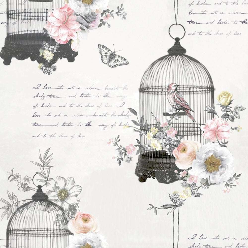 1000x1000 Shabby Chic Vintage Floral Wallpaper