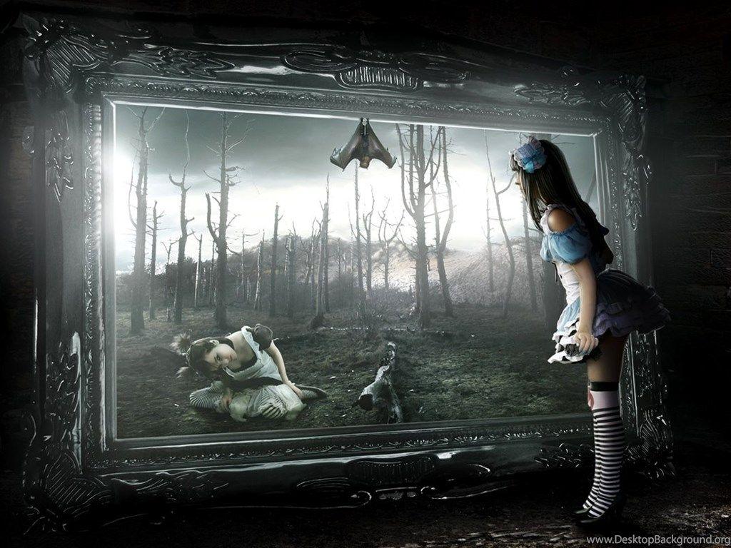 1024x768 Little Girl Looking To Future Wallpaper From Dark Wallpaper Desktop Background