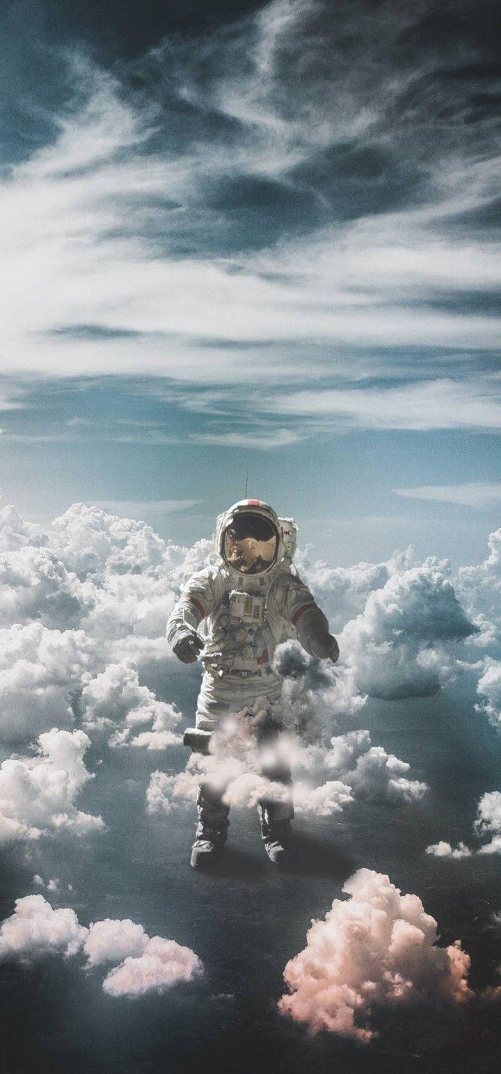 720x1544 Astronaut Suit Space Clouds Wallpaper - [720x1544]