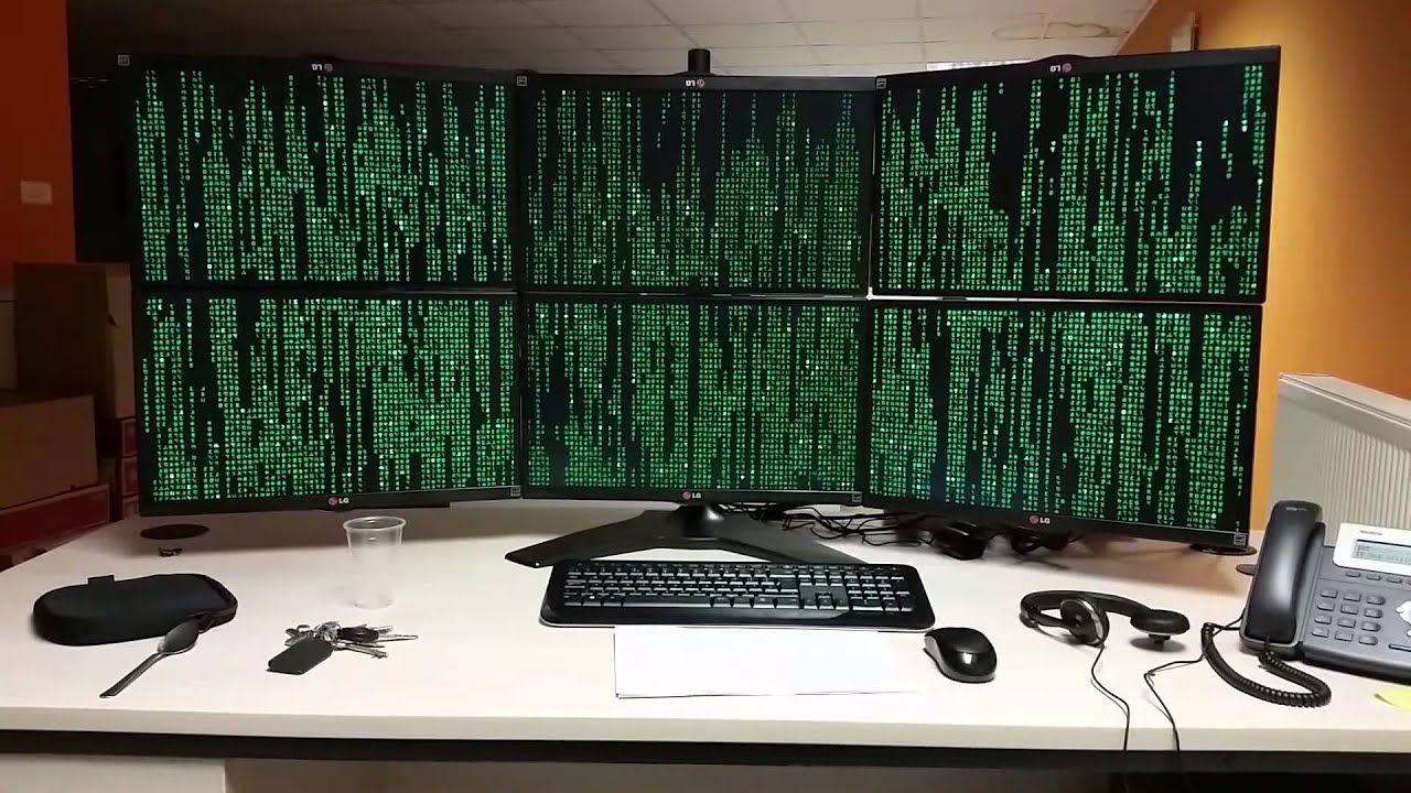 1280x720 Work PC Screens Multi Monitor Setup Matrix ScreenSaver