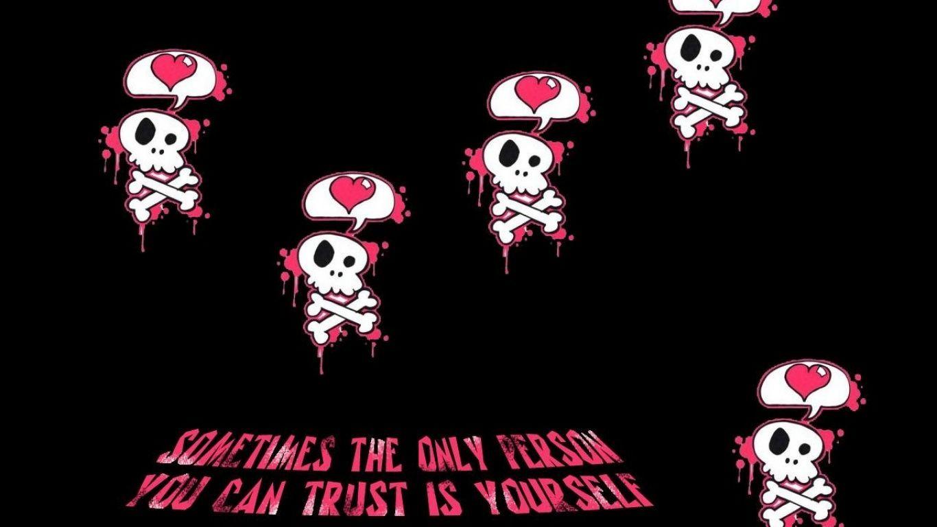 1366x768 Emo Skull Wallpaper
