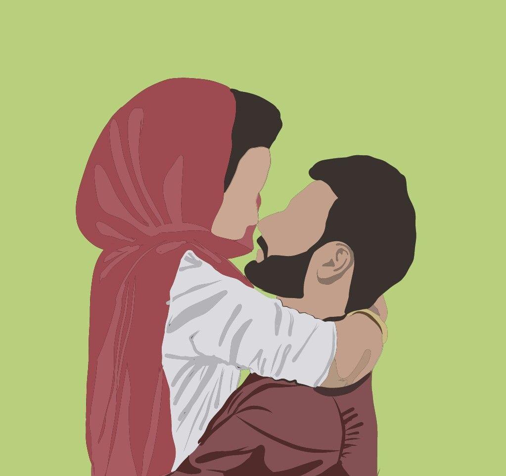 1023x963 Muslim couples. Cute love cartoons, Cute muslim couples, Anime muslim