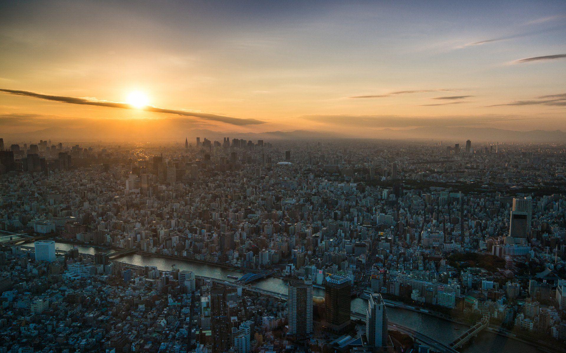1920x1200 View Sunset City Tokyo Dawn Wallpaper Dawn HD Wallpaper