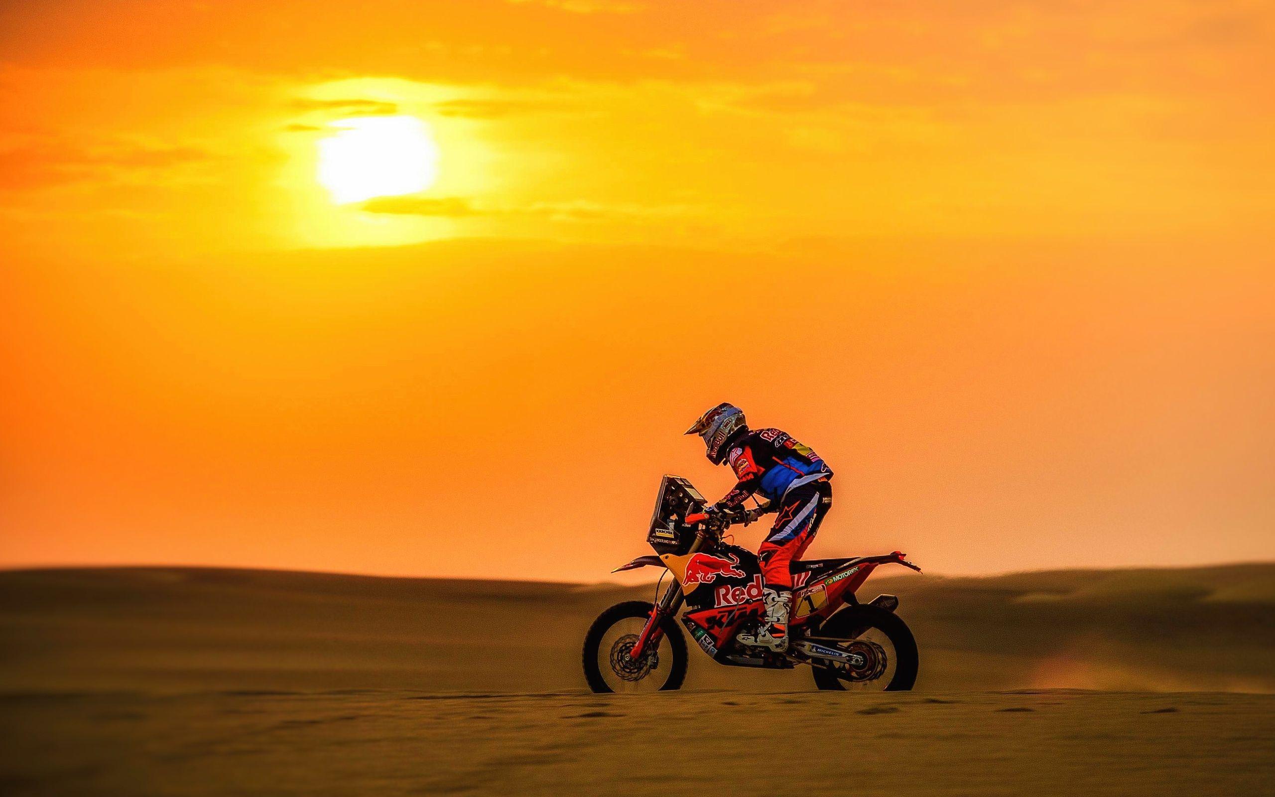 2560x1600 KTM Bike Sunset Wallpaper