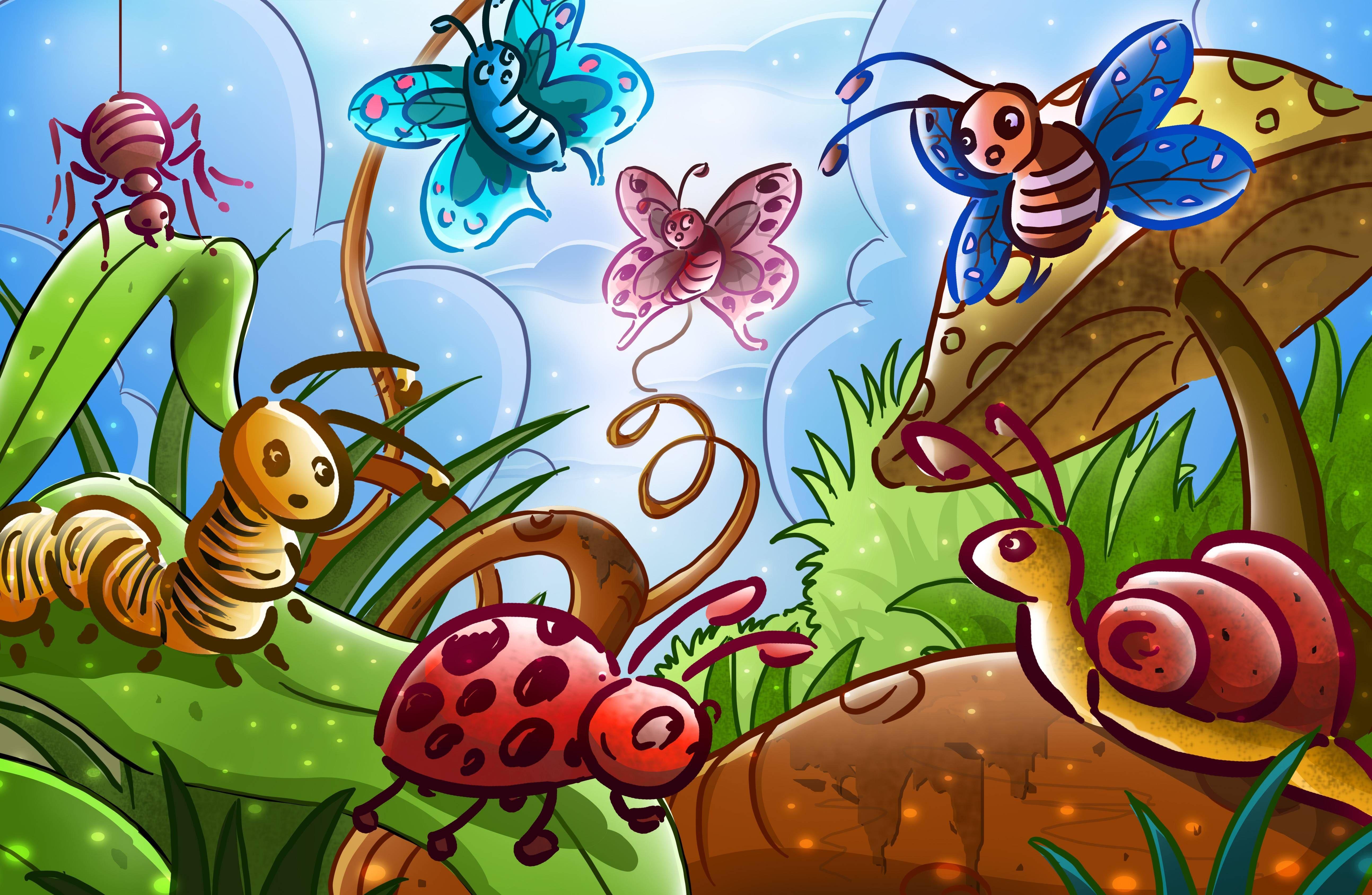 Insects Cartoon Wallpapers - Top Free Insects Cartoon Backgrounds -  WallpaperAccess