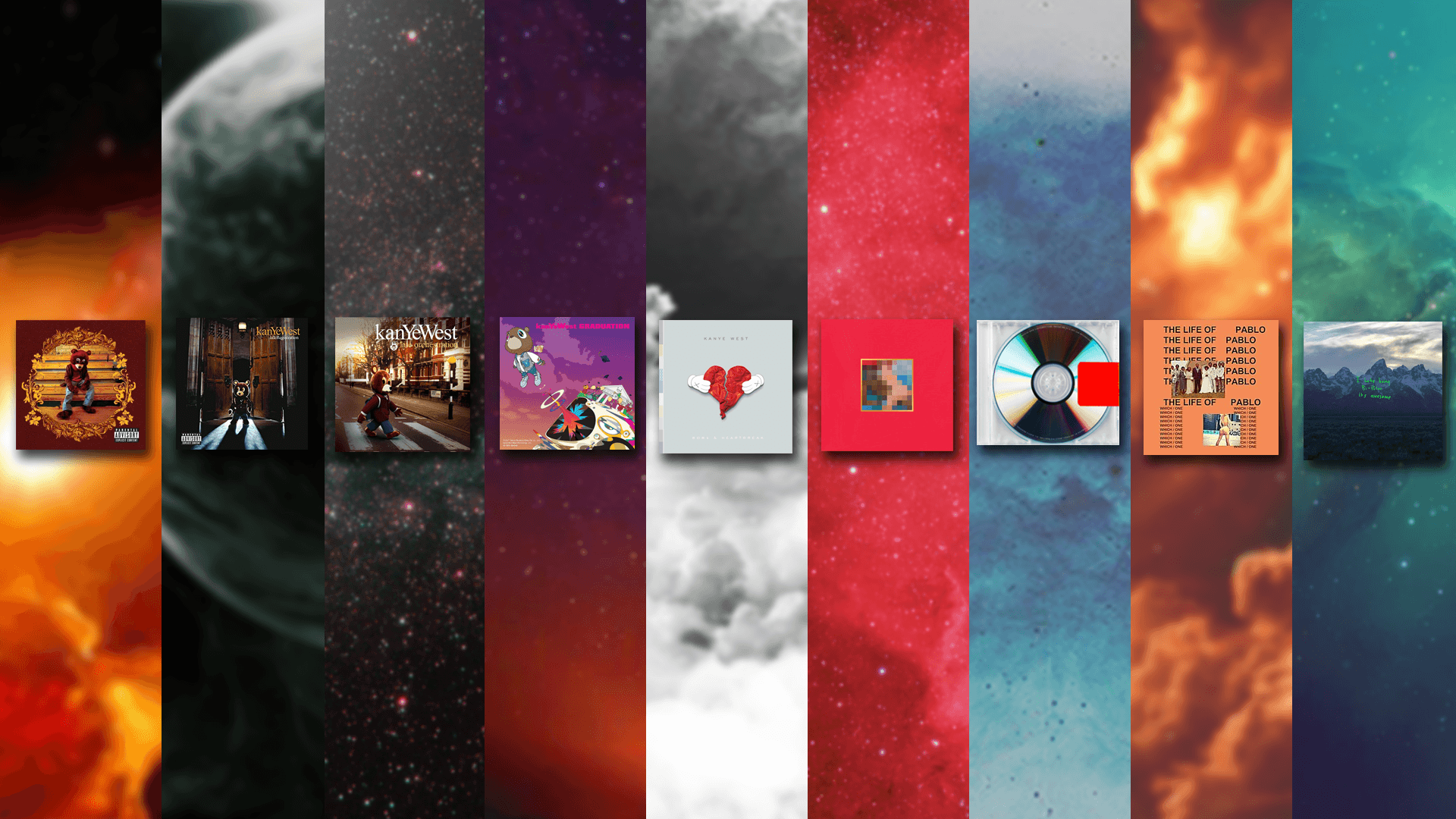 1920x1080 Kanye Albums Wallpaper