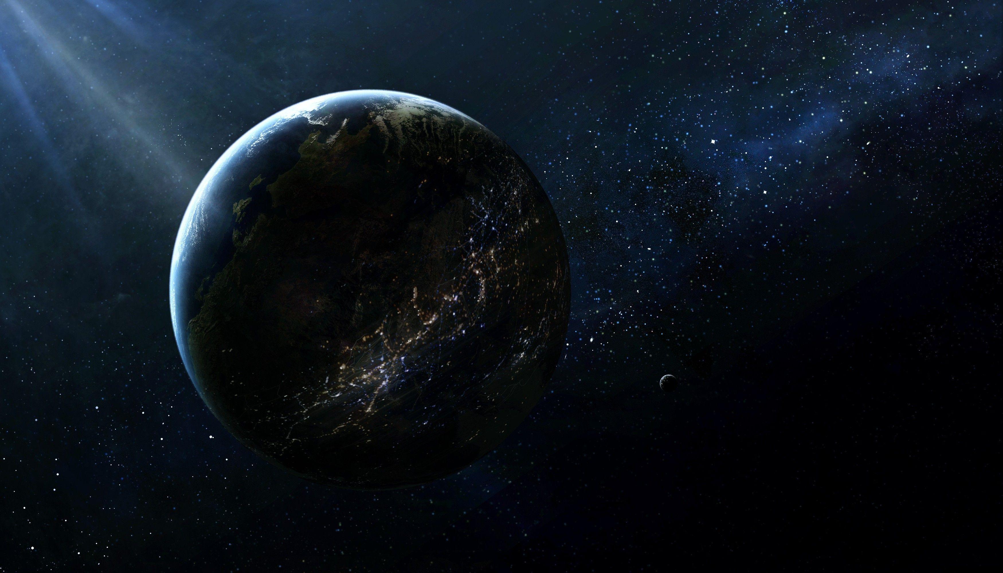 3500x2000 space, Planet, Earth, Earth Art, Space Art, CGI, Digital Art, Artistic Representation Wallpaper HD / Desktop and Mobile Background