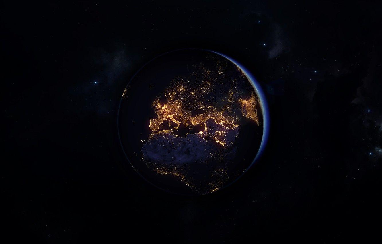 1332x850 Wallpaper Night, Planet, Space, Earth, Background, Art, Space, Art, Earth, Planet, Lighting, Planet Earth, Ian Smith, by Ian Smith image for desktop, section космос
