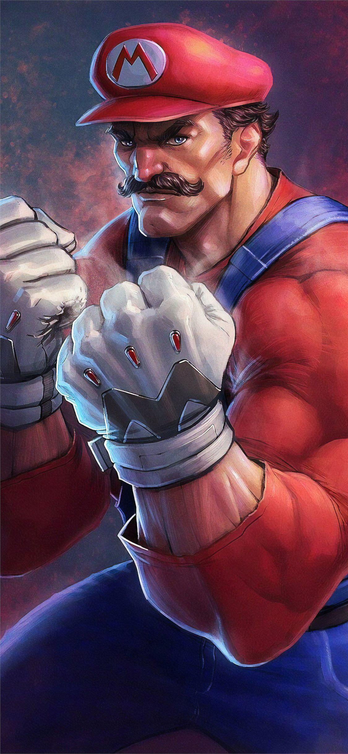 1125x2436 mario art iPhone X Wallpaper Free Download