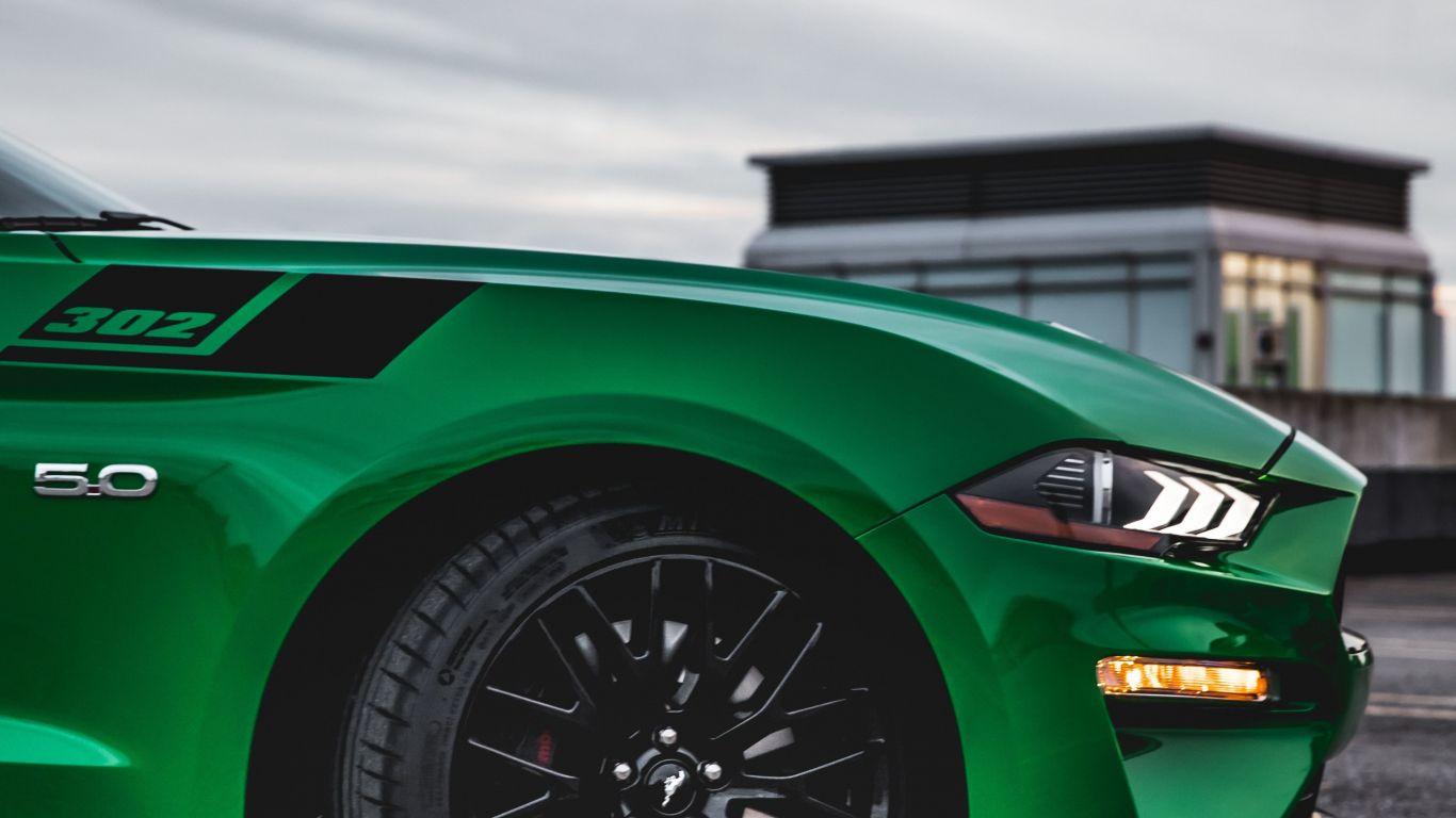 1366x768 Download 1366x768 wallpaper muscle car, green ford gt, wheel, tablet, laptop, 1366x768 HD image, background, 22549