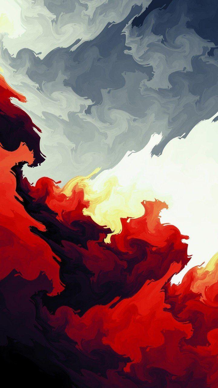 720x1280 Red grey and white air smoke and flames. Landscape wallpaper, Abstract wallpaper, Abstract