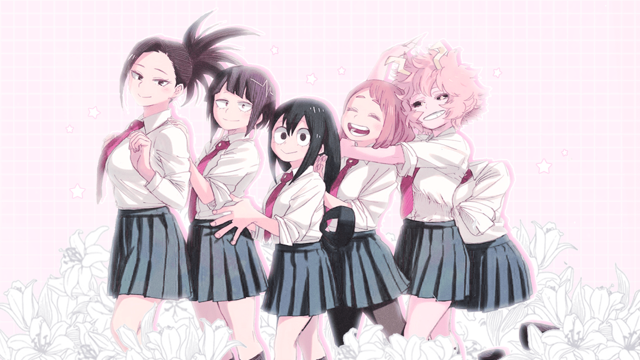 1280x720 Girls of Class 1A: Rosy Aesthetic Desktop Wallpaper