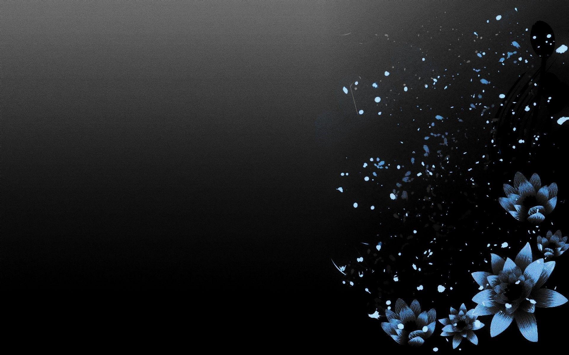 1920x1200 Black Wallpaper with Flowers