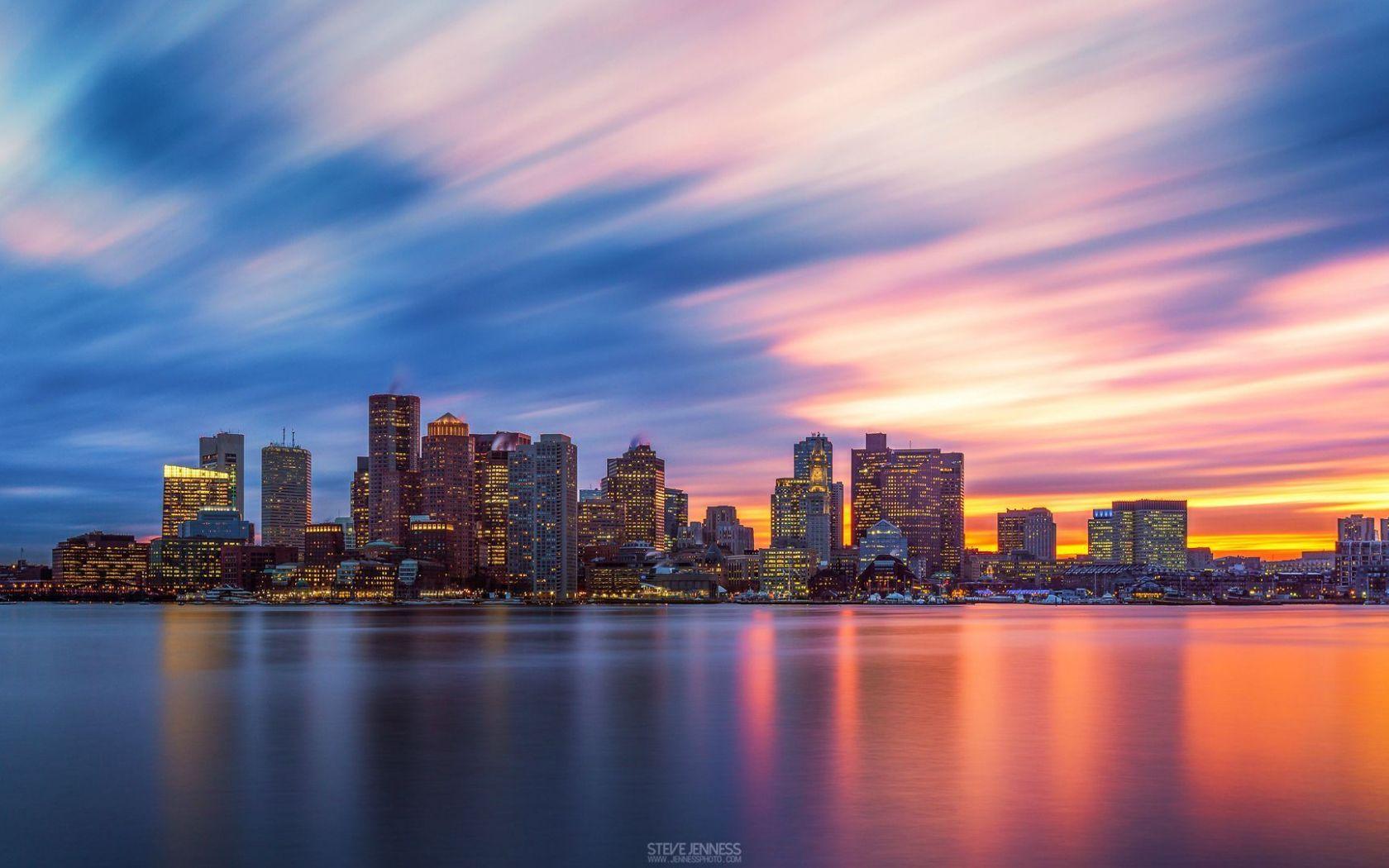 1680x1050 Free download Boston Skyline Sunset Wallpaper High Resolution with HD [1920x1080] for your Desktop, Mobile & Tablet. Explore Boston Skyline Wallpaper. Sports Wallpaper for Computer, Boston Sports Wallpaper for